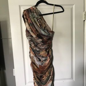 Silk One Shoulder Dress